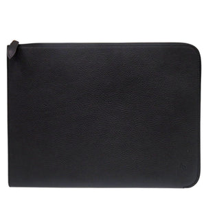 ダンヒル レザー ブラック クラッチバッグ 黒 0023【中古】Dunhill