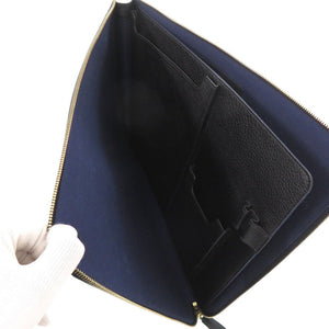 ダンヒル レザー ブラック クラッチバッグ 黒 0023【中古】Dunhill