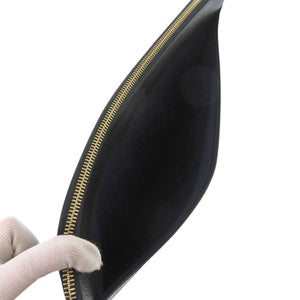 ダンヒル レザー ブラック クラッチバッグ 黒 0023【中古】Dunhill