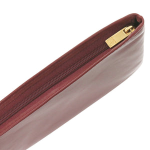 新品同様 ロエベ コスメポーチ ポーチ シープスキン ワインレッド 0025【中古】LOEWE