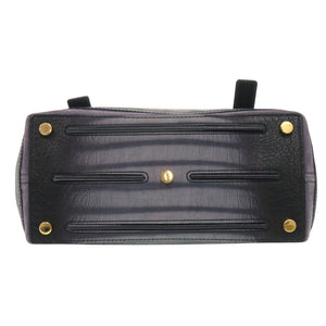 美品 イヴ サンローラン ミューズトゥ 348948 型押しレザー グレー ハンドバッグ 0099【中古】YVES SAINT LAURENT