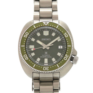 美品 セイコー プロスペックス ダイバースキューバ SS ラバー カーキ グリーン 自動巻き 腕時計 0117【中古】SEIKO
