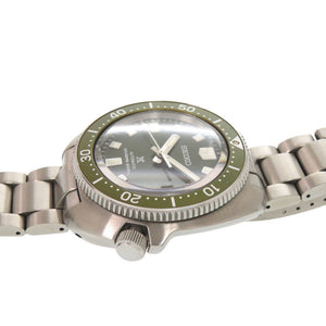 美品 セイコー プロスペックス ダイバースキューバ SS ラバー カーキ グリーン 自動巻き 腕時計 0117【中古】SEIKO