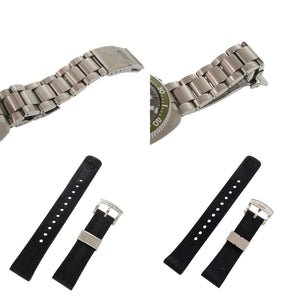 美品 セイコー プロスペックス ダイバースキューバ SS ラバー カーキ グリーン 自動巻き 腕時計 0117【中古】SEIKO