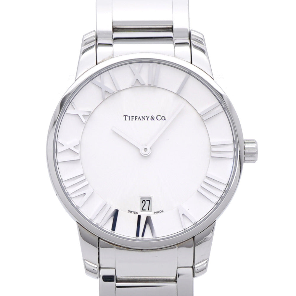 美品 ティファニー アトラス ドーム Z1800.11.10A21A00A クオーツ 腕時計 SS シルバー 0122【中古】TIFFANY&Co. メンズ