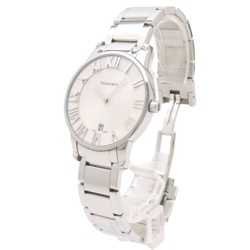 美品 ティファニー アトラス ドーム Z1800.11.10A21A00A クオーツ 腕時計 SS シルバー 0122【中古】TIFFANY&Co. メンズ