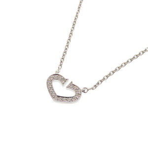美品 カルティエ Cハート K18WG 750WG ダイヤモンド ホワイトゴールド ネックレス ジュエリー 0132【中古】CARTIER