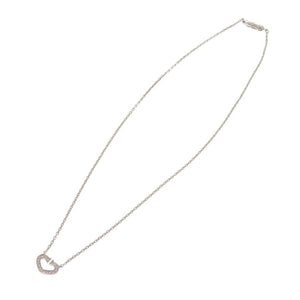 美品 カルティエ Cハート K18WG 750WG ダイヤモンド ホワイトゴールド ネックレス ジュエリー 0132【中古】CARTIER