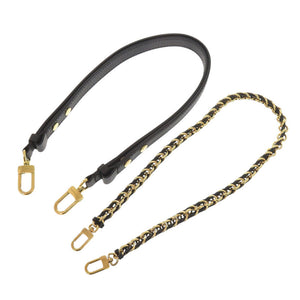 美品 ルイ ヴィトン ミュルティ ポシェット用ストラップ M45777 レザー ブラック ショルダーストラップ 黒 LV 0155【中古】LOUIS VUITTON