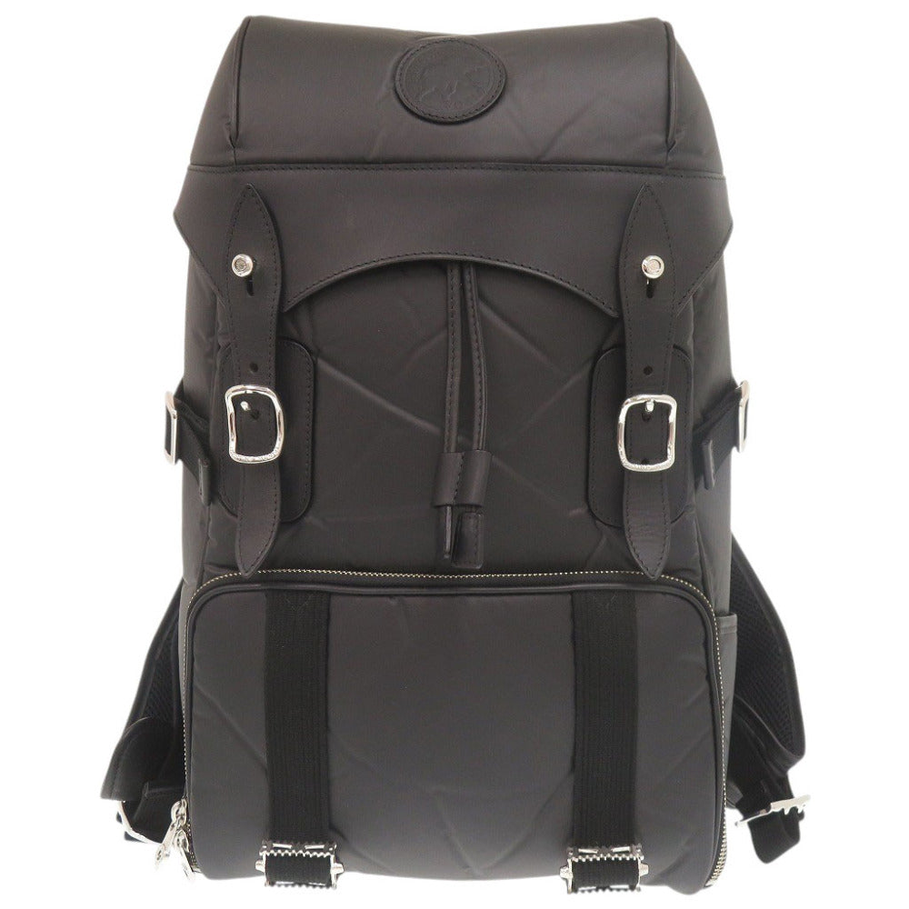 美品 ハンティングワールド ナリフリコラボ ナイロン レザー ブラック リュック バックパック 黒 0160【中古】HUNTING WORLD