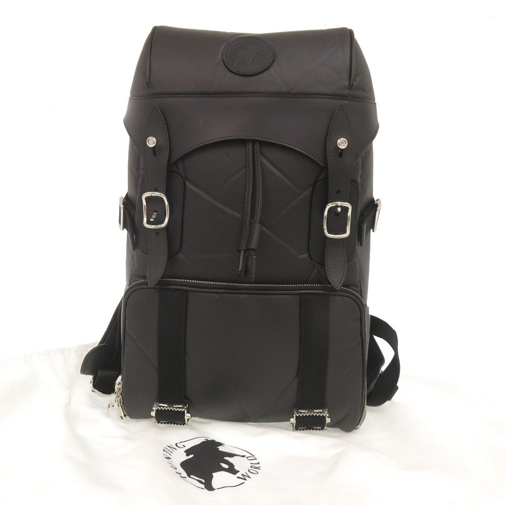 美品 ハンティングワールド ナリフリコラボ ナイロン レザー ブラック リュック バックパック 黒 0160【中古】HUNTING WORLD