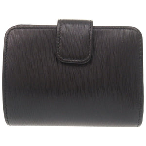 美品 プラダ ロゴ ヴィッテロムーブ レザー ブラック 二つ折り財布 黒 0198【中古】PRADA