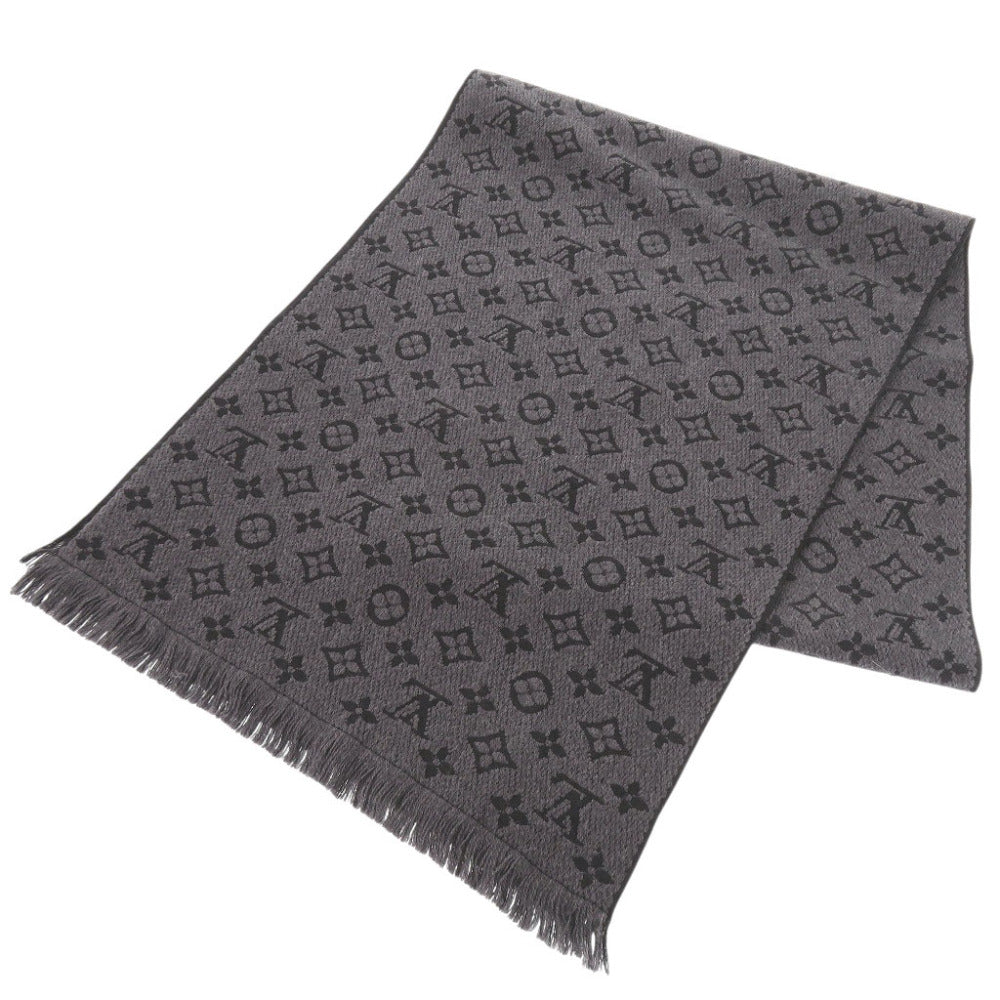 美品 ルイ ヴィトン モノグラム クラシック M78526 ウール アントラシット マフラー LV 0217【中古】LOUIS VUITTON
