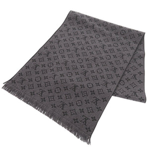 美品 ルイ ヴィトン モノグラム クラシック M78526 ウール アントラシット マフラー LV 0217【中古】LOUIS VUITTON