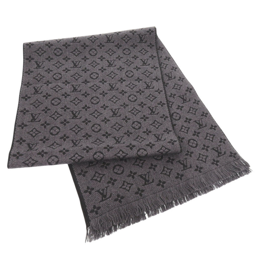 美品 ルイ ヴィトン モノグラム クラシック M78526 ウール アントラシット マフラー LV 0217【中古】LOUIS VUITTON
