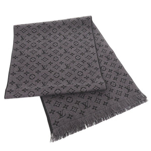 美品 ルイ ヴィトン モノグラム クラシック M78526 ウール アントラシット マフラー LV 0217【中古】LOUIS VUITTON