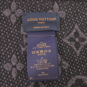 美品 ルイ ヴィトン モノグラム クラシック M78526 ウール アントラシット マフラー LV 0217【中古】LOUIS VUITTON