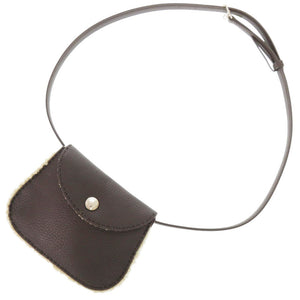 美品 エルメス ネージュ トリヨンクレマンス/ムートン エベンヌ シルバー金具 □J刻印(2006年製) ウエストバッグ ポシェット 0222【中古】HERMES