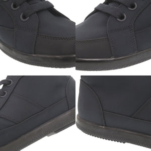 美品 プラダ ロゴ ナイロン ラバー サイズ6 1/2 ネイビー ハイカット スニーカー 0231【中古】PRADA メンズ