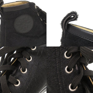 エルメス ジミー ハラコ サイズ35 1/2 ブラック ハイカット スニーカー 黒 0233【中古】HERMES