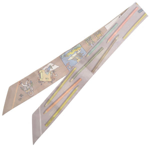 新品同様 エルメス ツイリー A Vos Crayons さあ色鉛筆を出して! 064221S 04 シルク グレー マルチカラー スカーフ 0250【中古】HERMES