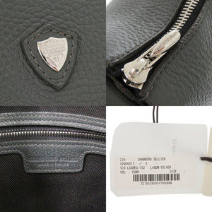 シャンボール セリエ LOCHES レザー グレー ショルダーバッグ 0260【中古】CHAMBORD SELLIER メンズ