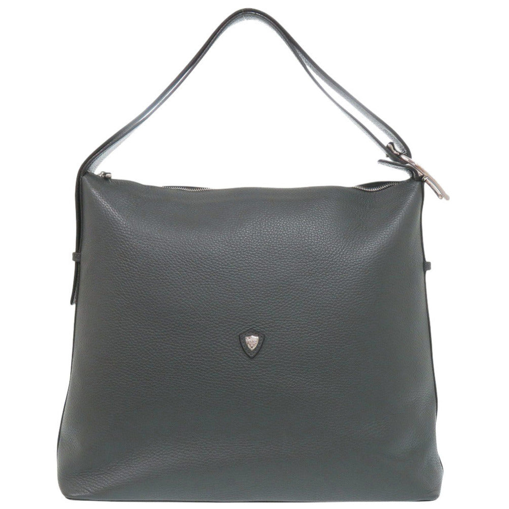 シャンボール セリエ LOCHES レザー グレー ショルダーバッグ 0260【中古】CHAMBORD SELLIER メンズ