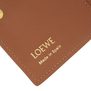 新品同様 ロエベ デイジー ノット コンパクトウォレット レザー ブラウン 二つ折り財布 茶 0278【中古】LOEWE