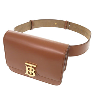 美品 バーバリー TBロゴ 8012205 レザー ブラウン ウエストバッグ ボディバッグ 茶 0280【中古】BURBERRY