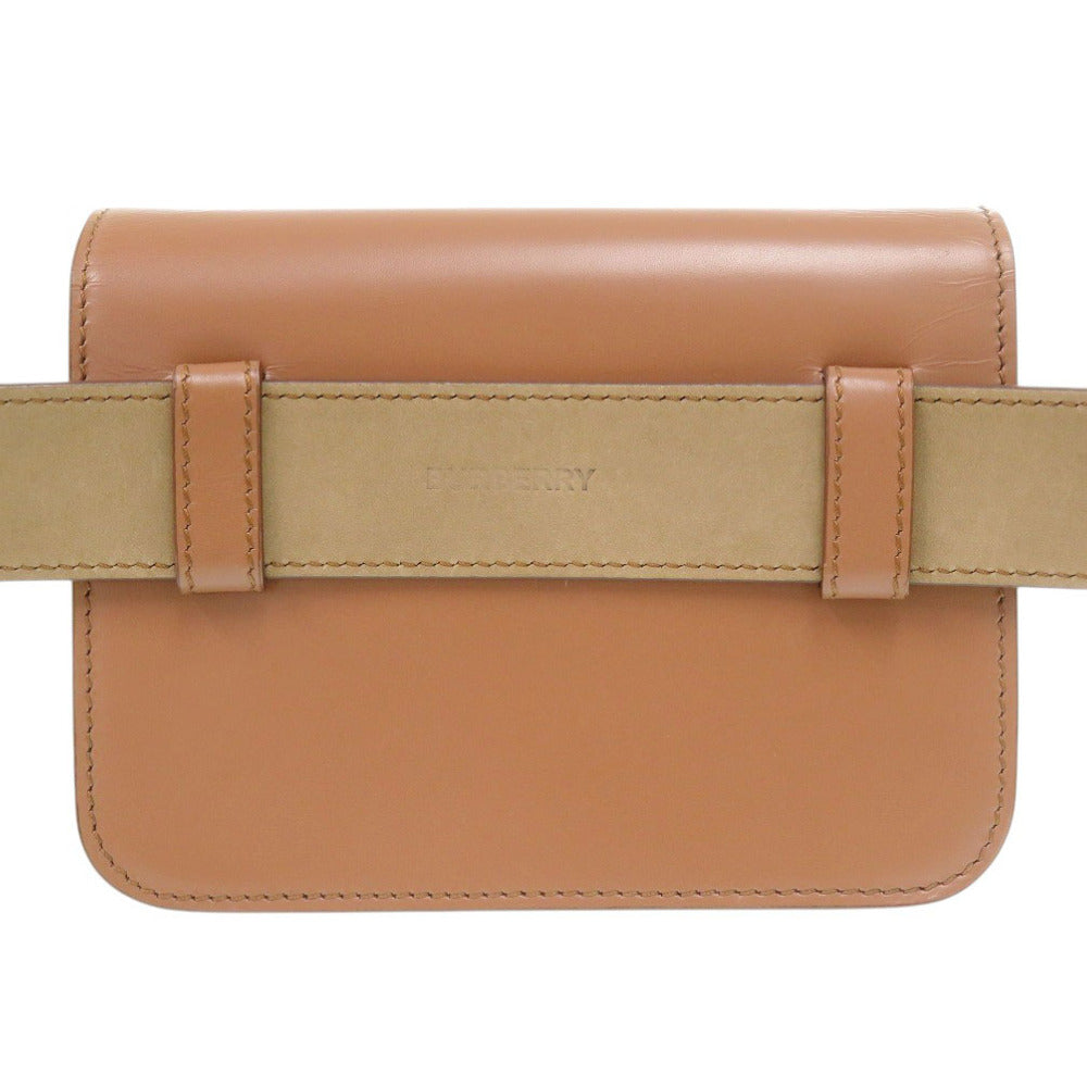 美品 バーバリー 8012205 レザー ブラウン ウエストバッグ ボディバッグ 茶 0301【中古】BURBERRY