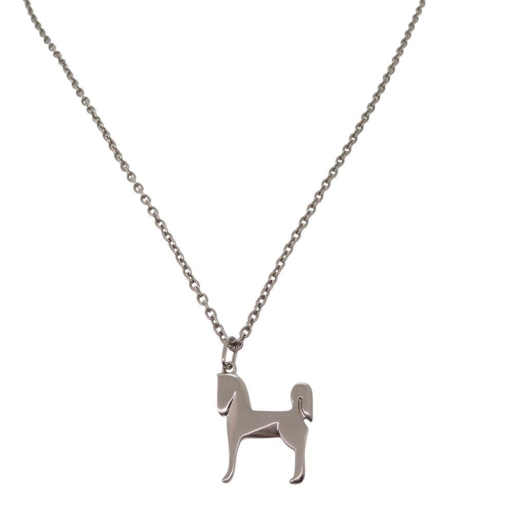 新品同様 エルメス パナッシュ ネックレス メタル シルバー 0304【中古】HERMES メンズ