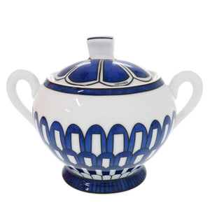 未使用品 エルメス Bleus d'Ailleurs ブルー ダイユール 磁器 ホワイト ブルー シュガーボウル 白 青 0318【中古】HERMES