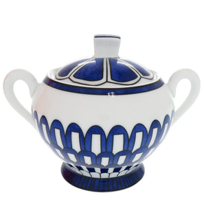 未使用品 エルメス Bleus d'Ailleurs ブルー ダイユール 磁器 ホワイト ブルー シュガーボウル 白 青 0318【中古】HERMES