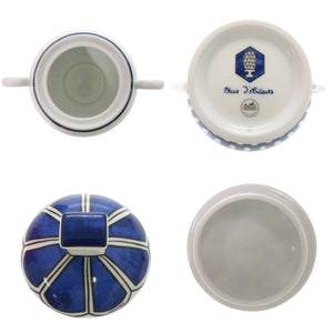 未使用品 エルメス Bleus d'Ailleurs ブルー ダイユール 磁器 ホワイト ブルー シュガーボウル 白 青 0318【中古】HERMES