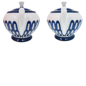 未使用品 エルメス Bleus d'Ailleurs ブルー ダイユール 磁器 ホワイト ブルー シュガーボウル 白 青 0318【中古】HERMES