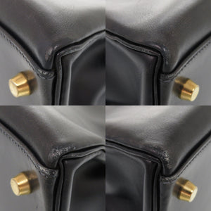 エルメス ケリー35 内縫い ボックスカーフ ネイビー ゴールド金具 〇Z刻印(1996年製) ハンドバッグ 0340【中古】HERMES