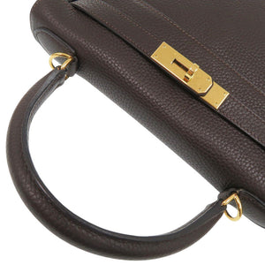 エルメス ケリー28 内縫い トリヨンクレマンス ショコラ ゴールド金具 □J刻印(2006年製) ハンドバッグ 茶 0341【中古】HERMES