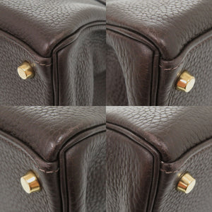 エルメス ケリー28 内縫い トリヨンクレマンス ショコラ ゴールド金具 □J刻印(2006年製) ハンドバッグ 茶 0341【中古】HERMES