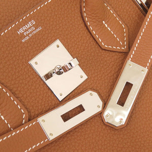 未使用 エルメス バーキン30 トゴ ゴールド シルバー金具 K刻印(2025年製) ハンドバッグ 茶 0344【中古】HERMES
