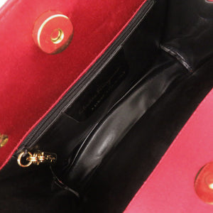 サルヴァトーレフェラガモ ヴァラリボン A219168 サテン レッド ショルダーバッグ 赤 0357【中古】Salvatore Ferragamo