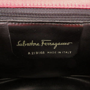 サルヴァトーレフェラガモ ヴァラリボン A219168 サテン レッド ショルダーバッグ 赤 0357【中古】Salvatore Ferragamo