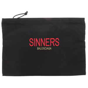 バレンシアガ ロゴ ナイロン ブラック ポーチ クラッチバッグ 黒 0358【中古】BALENCIAGA メンズ