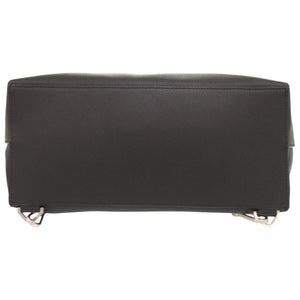 ヴァレクストラ Vライン レザー ブラック 2WAY バックパック トートバッグ 黒 0360【中古】Valextra