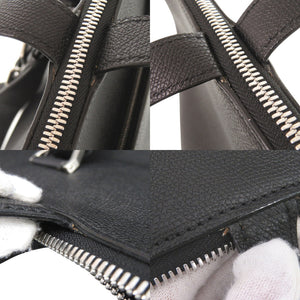 ヴァレクストラ Vライン レザー ブラック 2WAY バックパック トートバッグ 黒 0360【中古】Valextra