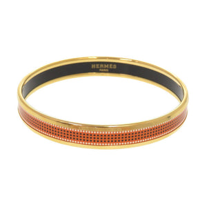 新品同様 エルメス エマイユPM メタル ゴールド オレンジ バングル ブレスレット 0364【中古】HERMES