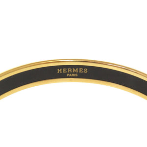 新品同様 エルメス エマイユPM メタル ゴールド オレンジ バングル ブレスレット 0364【中古】HERMES