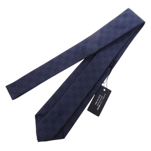 未使用 ルイ ヴィトン クラヴァット ダミエ クラシック 8CM M78753 シルク ネイビー ネクタイ 紺 LV 0367【中古】LOUIS VUITTON メンズ