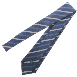 未使用 ルイ ヴィトン クラヴァット ファンシーストライプス 8CM M73196 シルク ブルー ネクタイ 青 LV 0369【中古】LOUIS VUITTON メンズ