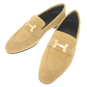 未使用 エルメス モカシン パリ コンスタンス サイズ36 1/2(23.5cm) スエード ベージュ系 ローファー 0370【中古】HERMES