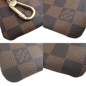 新品同様 ルイヴィトン ダミエ ポシェットクレ N62658 ブラウン 茶 コインケース 0371【中古】LOUIS VUITTON